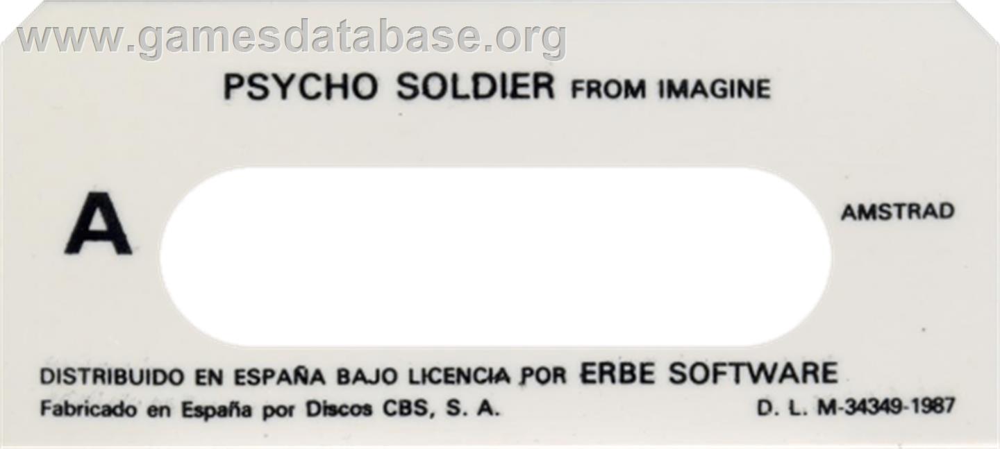 Psycho Soldier - Amstrad CPC - Artwork - Cartridge Top