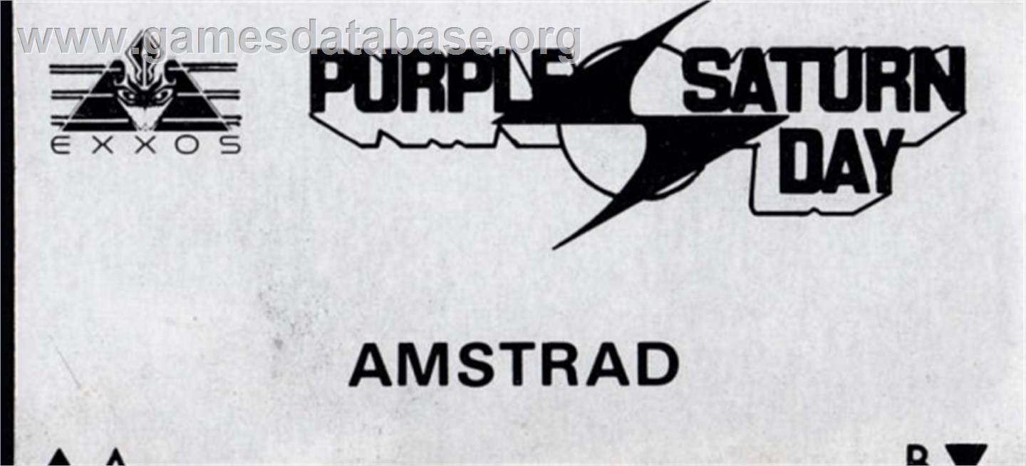 Purple Saturn Day - Amstrad CPC - Artwork - Cartridge Top