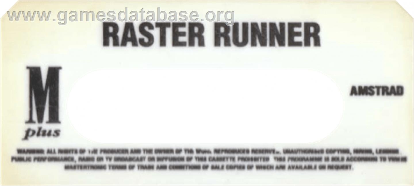 Raster Runner - Amstrad CPC - Artwork - Cartridge Top
