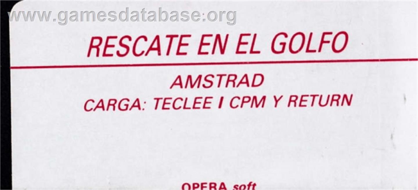 Rescate En El Golfo - Amstrad CPC - Artwork - Cartridge Top