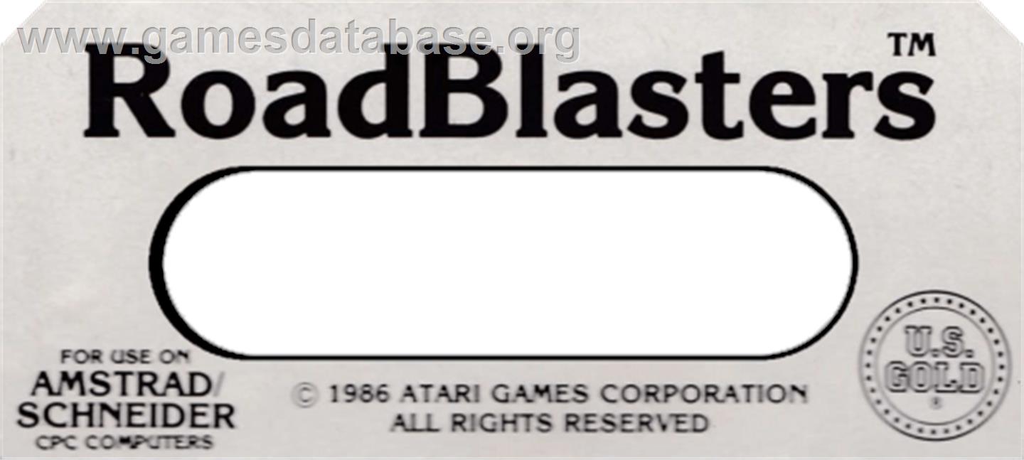Road Blasters - Amstrad CPC - Artwork - Cartridge Top