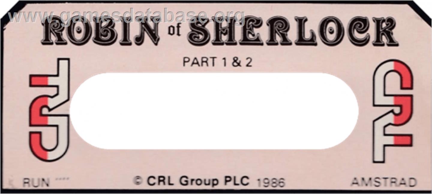 Robin Of Sherlock - Amstrad CPC - Artwork - Cartridge Top