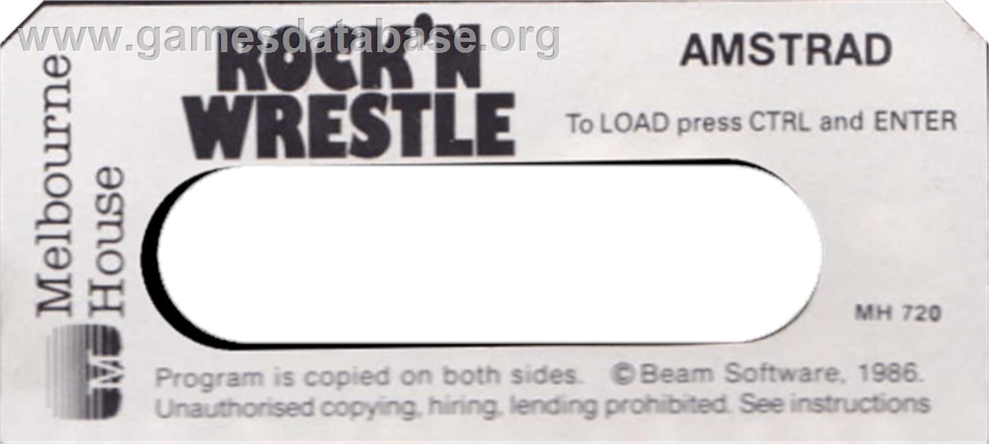 Rock 'n Wrestle - Amstrad CPC - Artwork - Cartridge Top