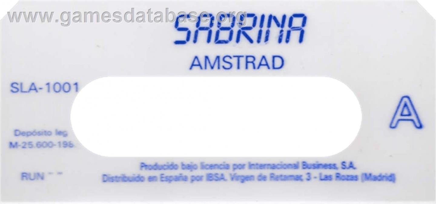 Sabrina - Amstrad CPC - Artwork - Cartridge Top