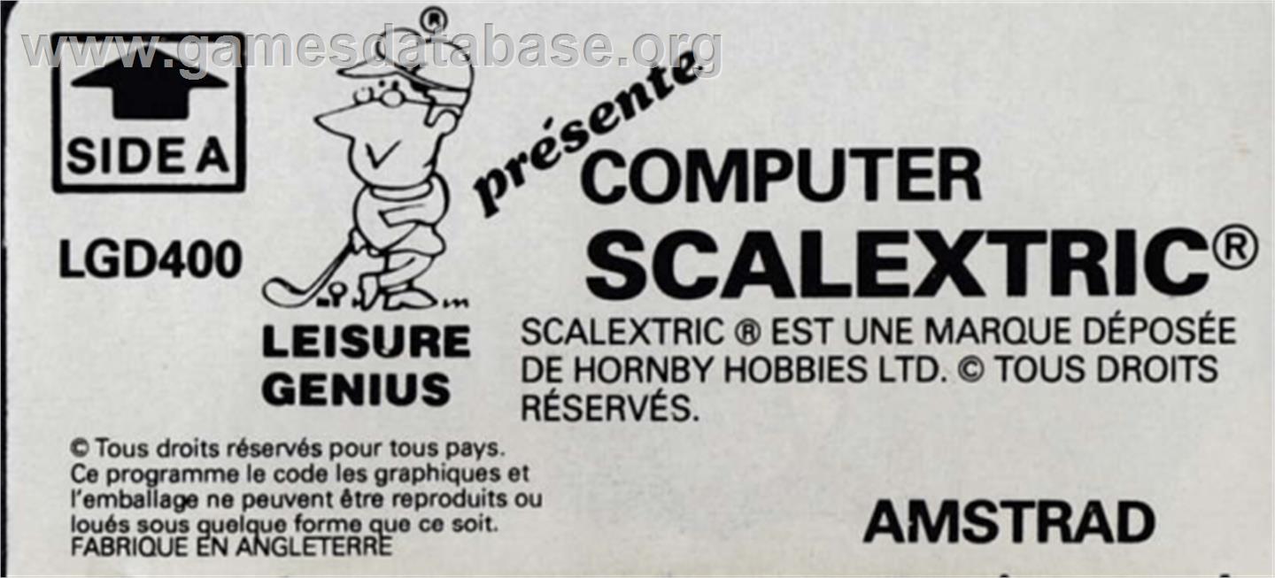 Scalextric - Amstrad CPC - Artwork - Cartridge Top