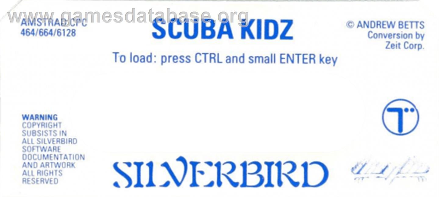Scuba Kidz - Amstrad CPC - Artwork - Cartridge Top