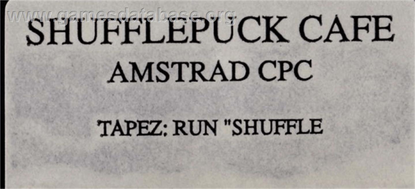 Shufflepuck Café - Amstrad CPC - Artwork - Cartridge Top