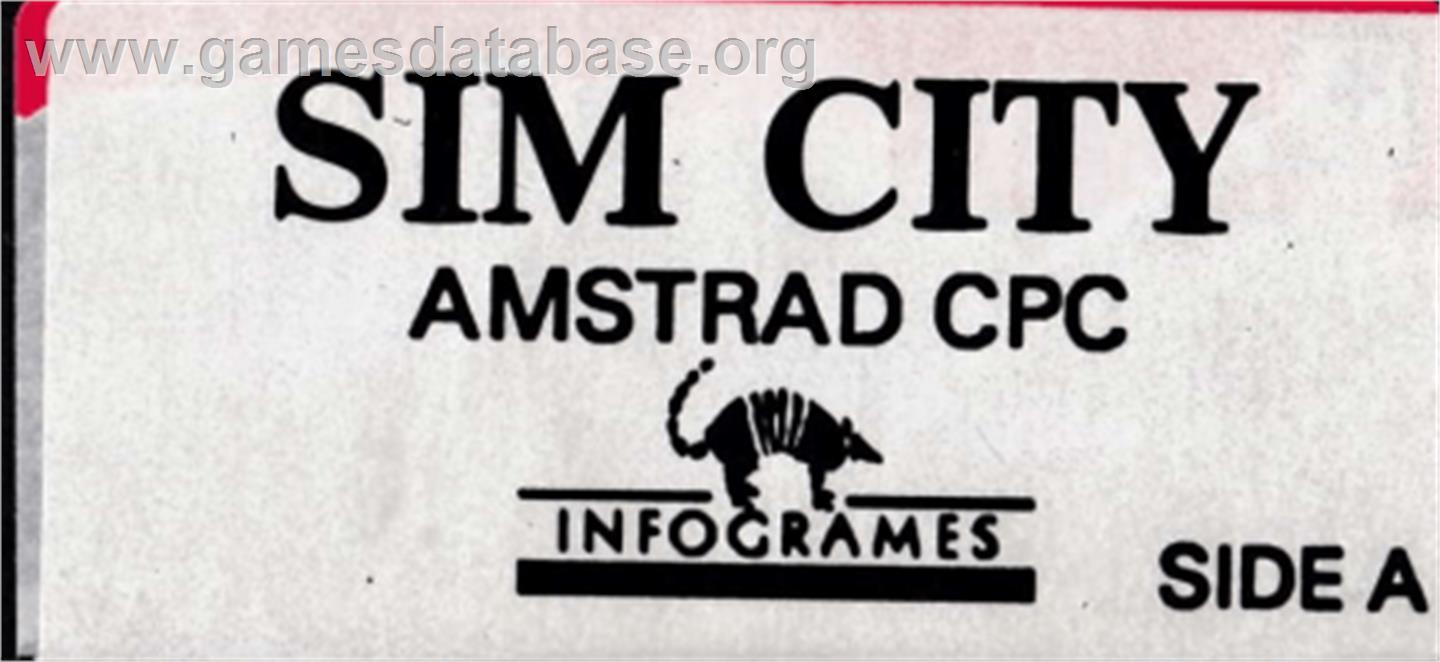 Sim City - Amstrad CPC - Artwork - Cartridge Top
