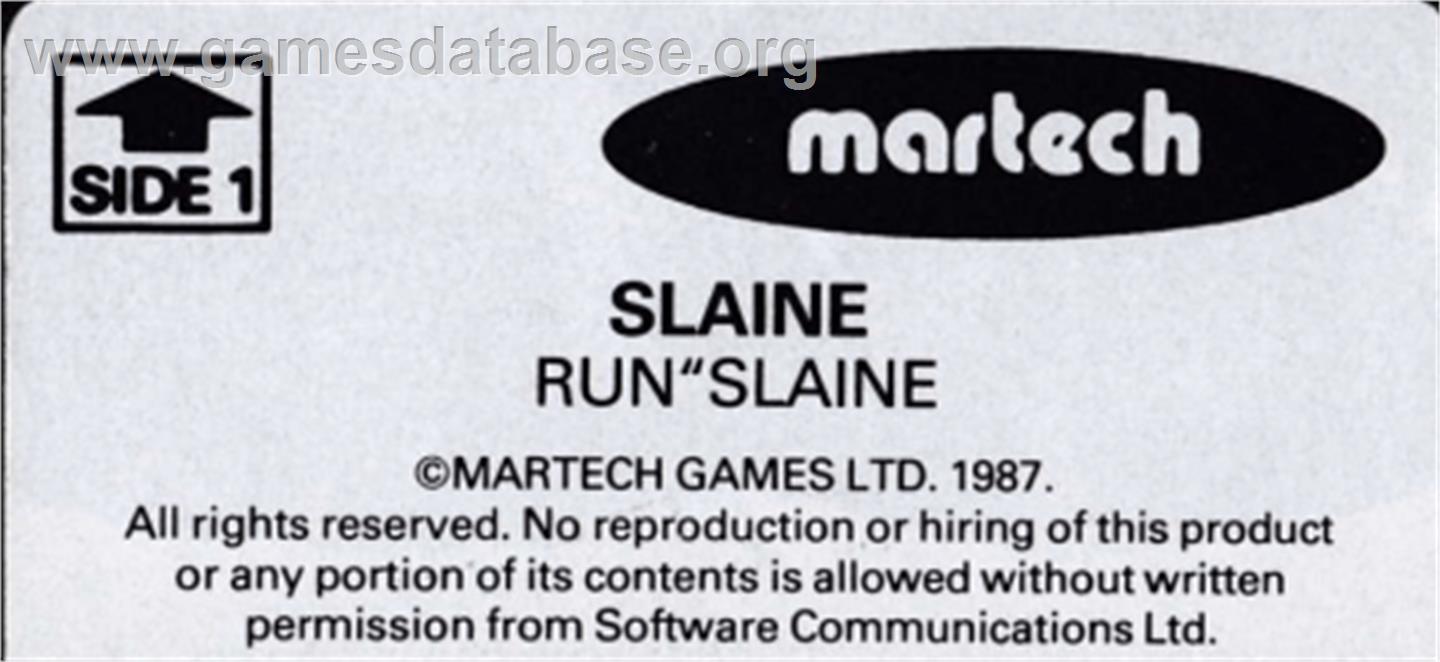 Sláine, the Celtic Barbarian - Amstrad CPC - Artwork - Cartridge Top