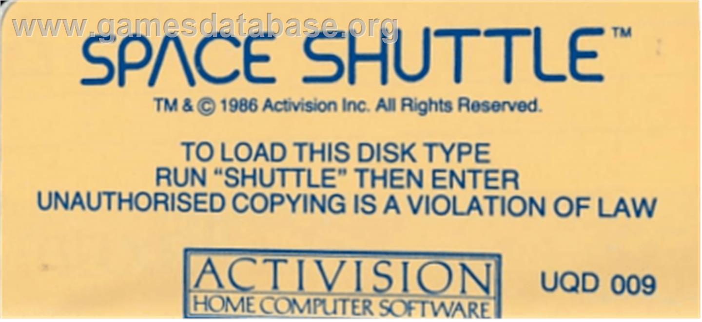 Space Shuttle: A Journey into Space - Amstrad CPC - Artwork - Cartridge Top