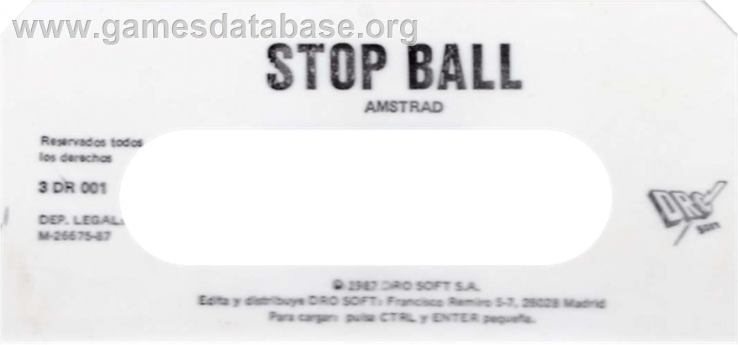 Stop-Ball - Amstrad CPC - Artwork - Cartridge Top