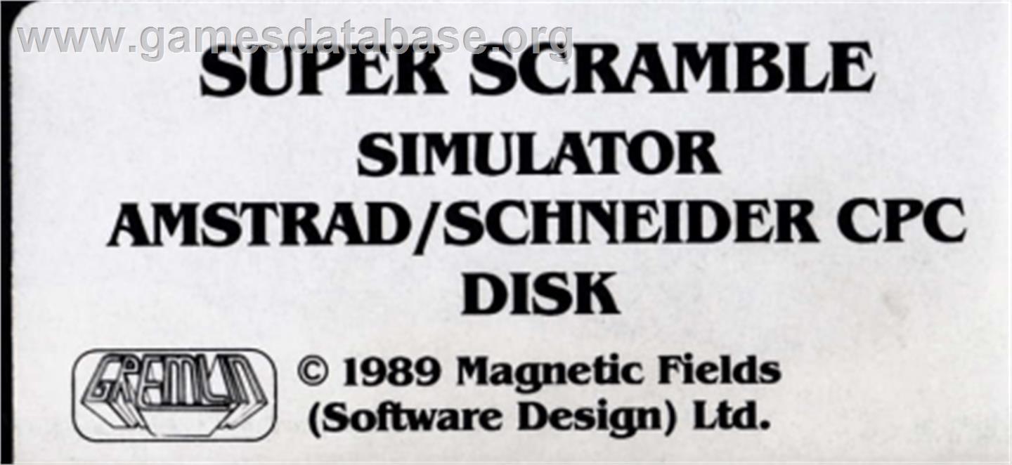Super Scramble Simulator - Amstrad CPC - Artwork - Cartridge Top