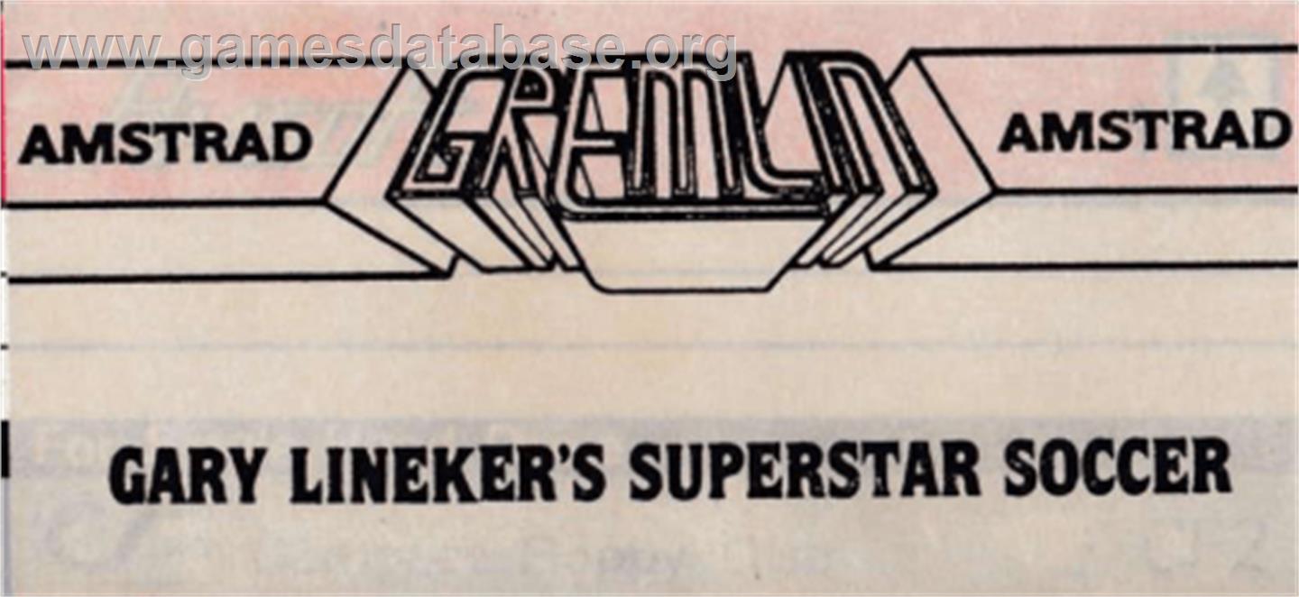 Superstar Soccer - Amstrad CPC - Artwork - Cartridge Top