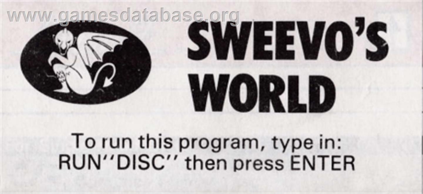 Sweevo's World - Amstrad CPC - Artwork - Cartridge Top