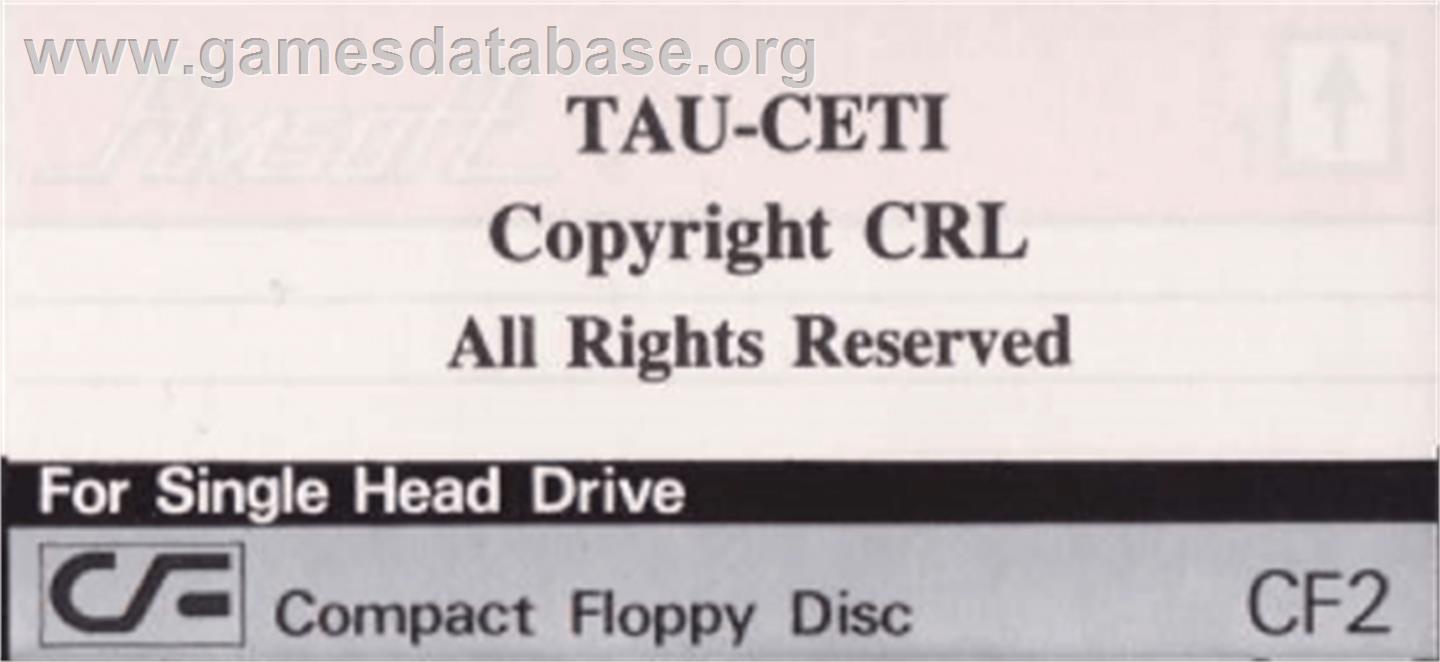 Tau Ceti - Amstrad CPC - Artwork - Cartridge Top