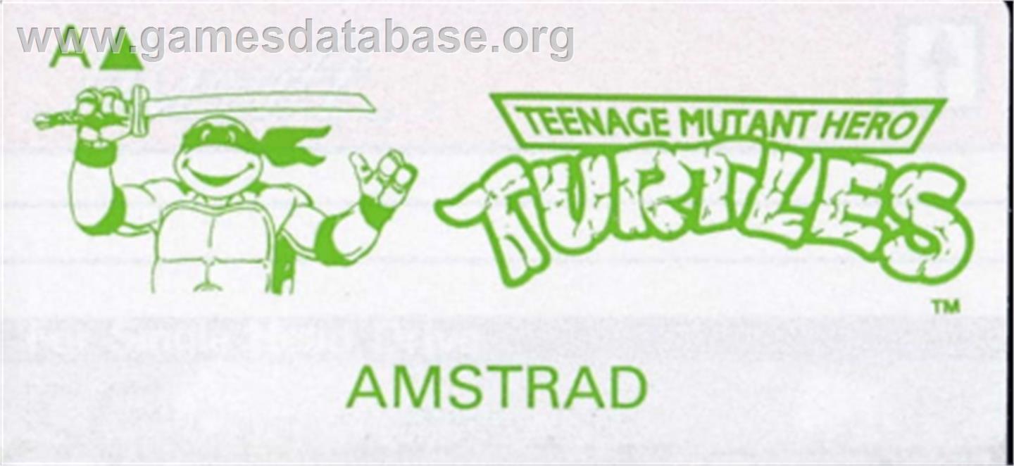 Teenage Mutant Hero Turtles - Amstrad CPC - Artwork - Cartridge Top