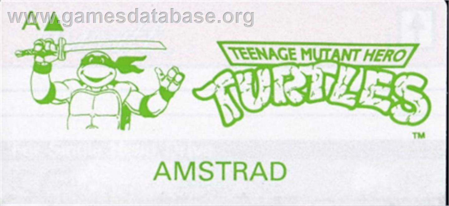 Teenage Mutant Ninja Turtles - Amstrad CPC - Artwork - Cartridge Top
