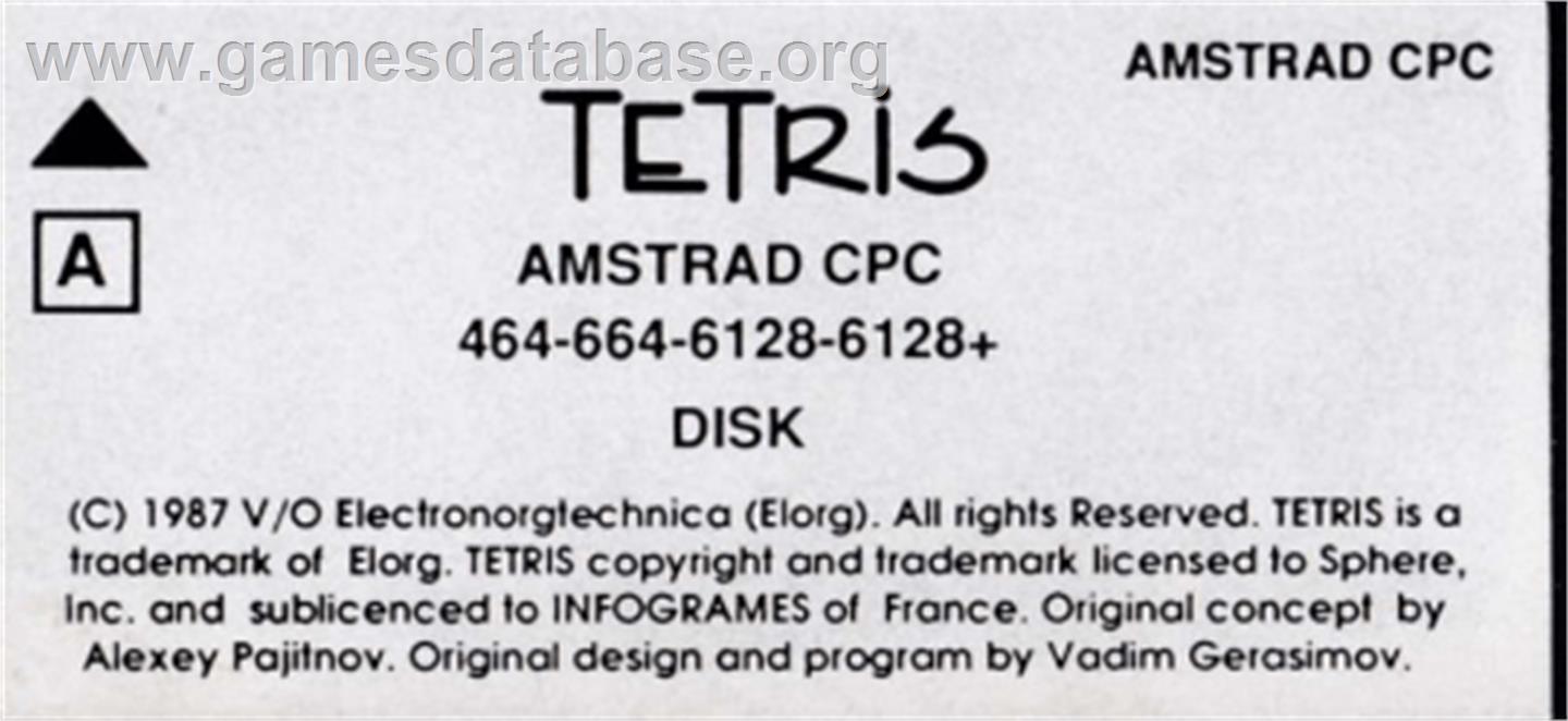 Tennis - Amstrad CPC - Artwork - Cartridge Top