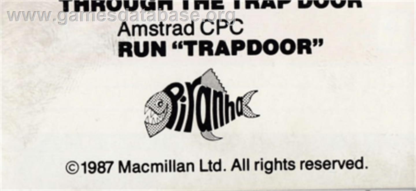 Through The Trap Door - Amstrad CPC - Artwork - Cartridge Top