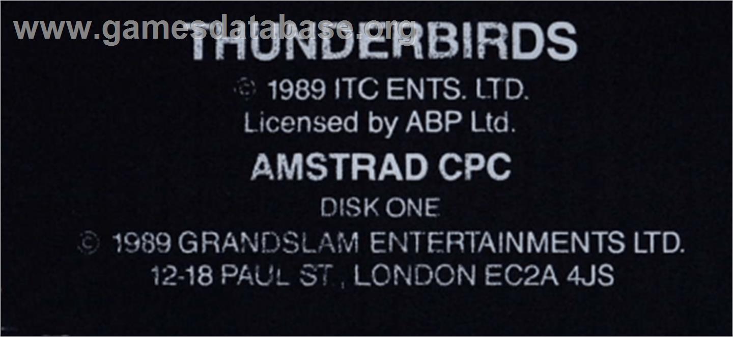 Thunderbirds - Amstrad CPC - Artwork - Cartridge Top