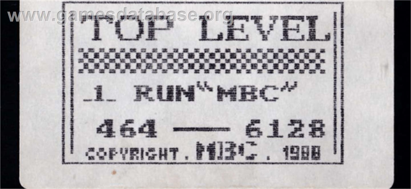Top Level - Amstrad CPC - Artwork - Cartridge Top