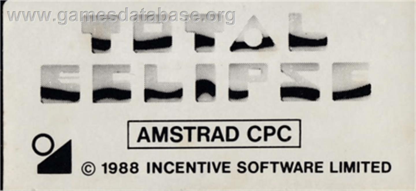 Total Eclipse - Amstrad CPC - Artwork - Cartridge Top