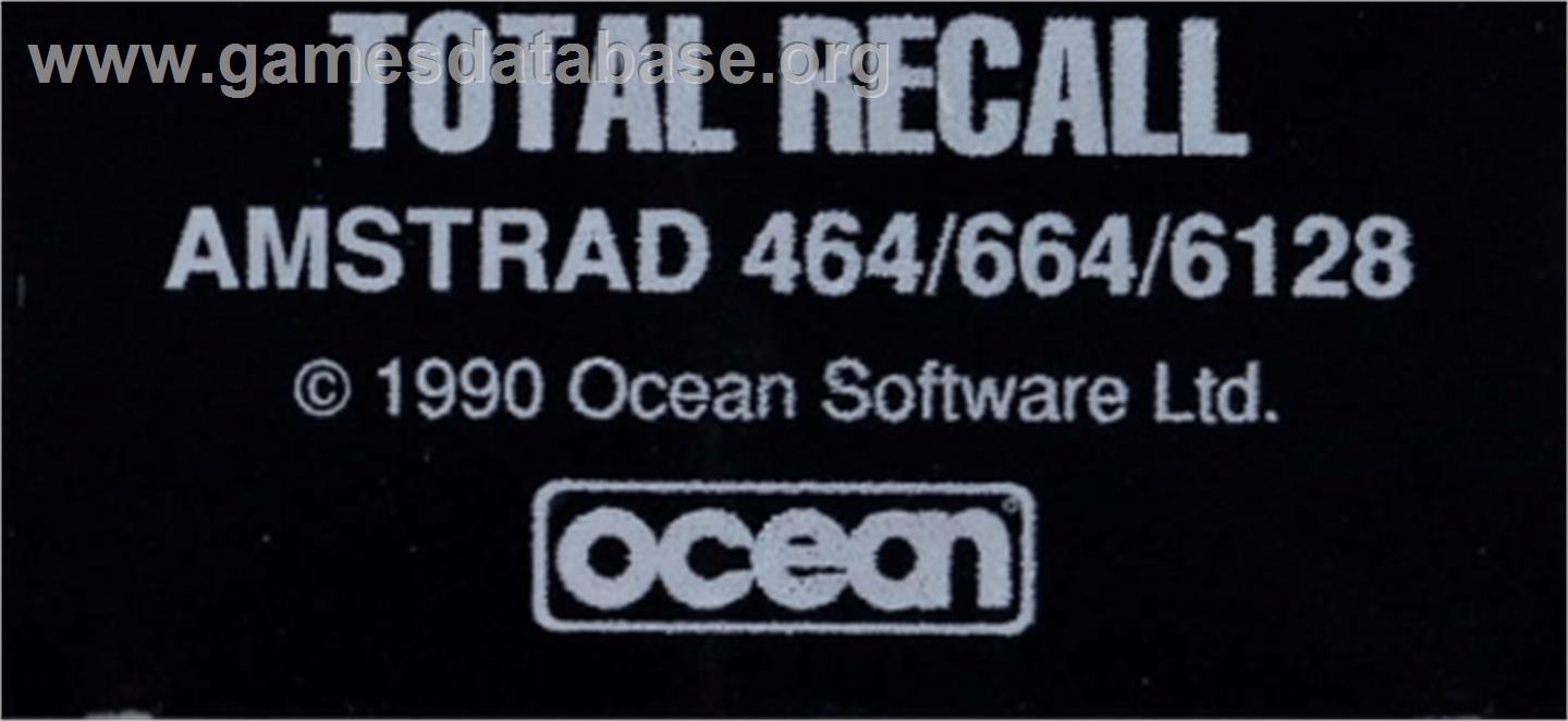 Total Recall - Amstrad CPC - Artwork - Cartridge Top