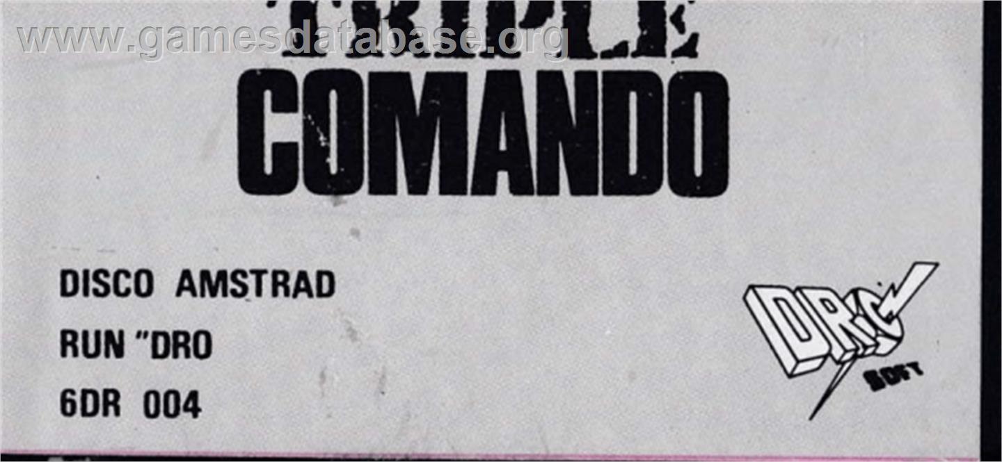 Triple Comando - Amstrad CPC - Artwork - Cartridge Top
