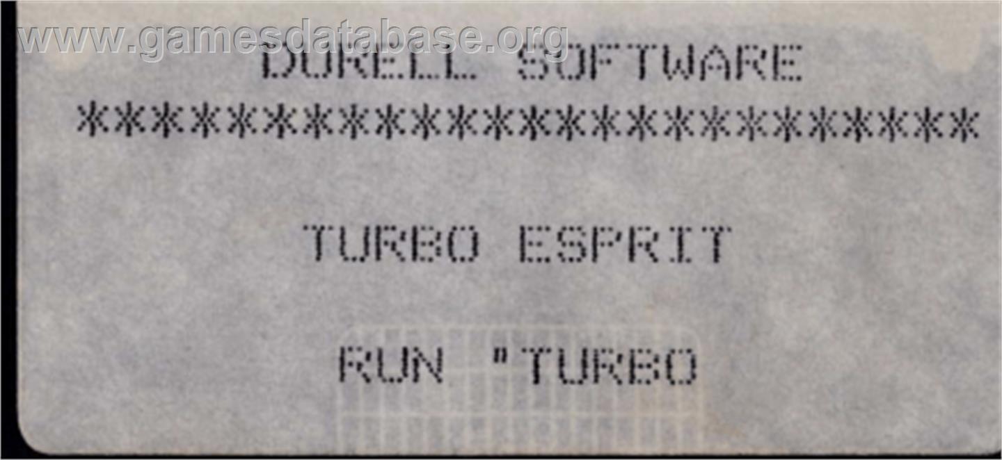Turbo Esprit - Amstrad CPC - Artwork - Cartridge Top