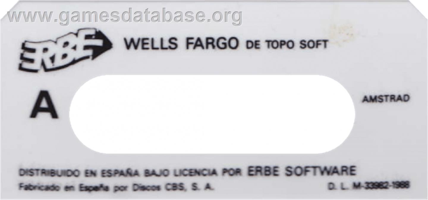 Wells & Fargo - Amstrad CPC - Artwork - Cartridge Top