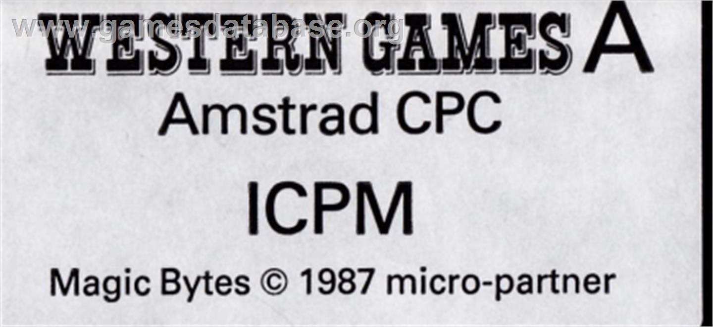 Western Games - Amstrad CPC - Artwork - Cartridge Top