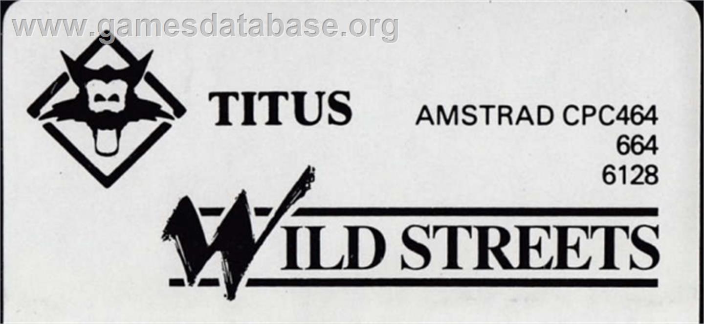 Wild Streets - Amstrad CPC - Artwork - Cartridge Top