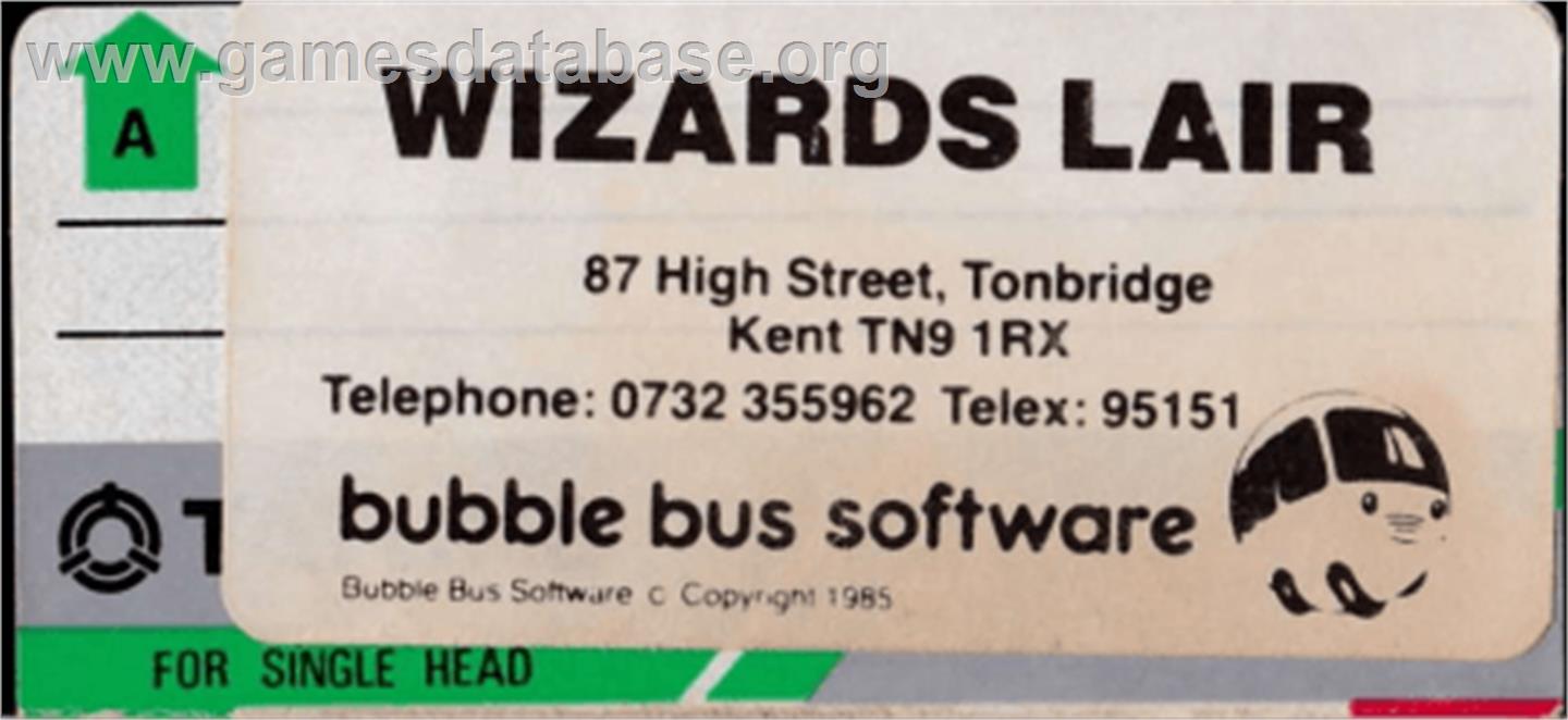 Wizard's Lair - Amstrad CPC - Artwork - Cartridge Top