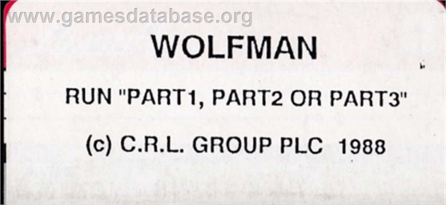 Wolfman - Amstrad CPC - Artwork - Cartridge Top