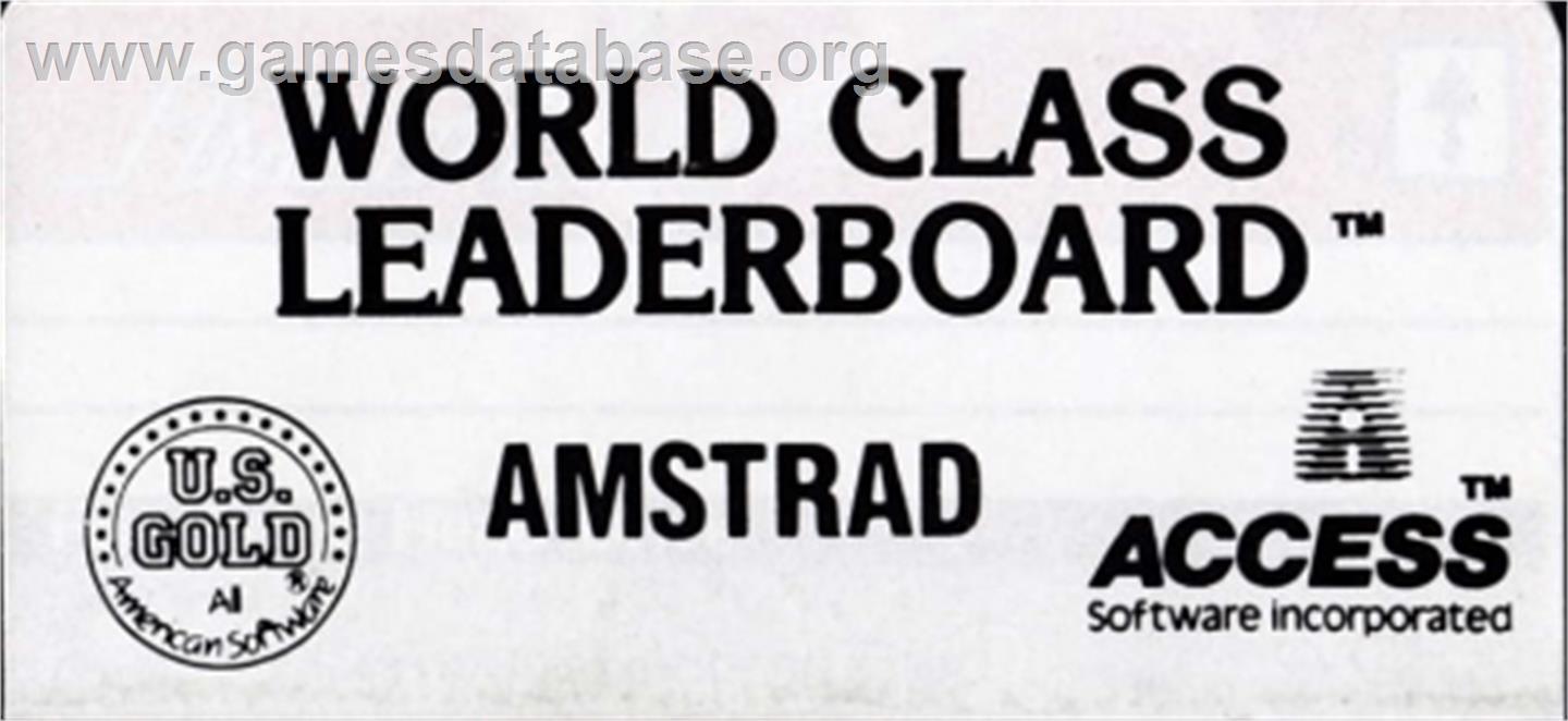 World Class Leaderboard - Amstrad CPC - Artwork - Cartridge Top