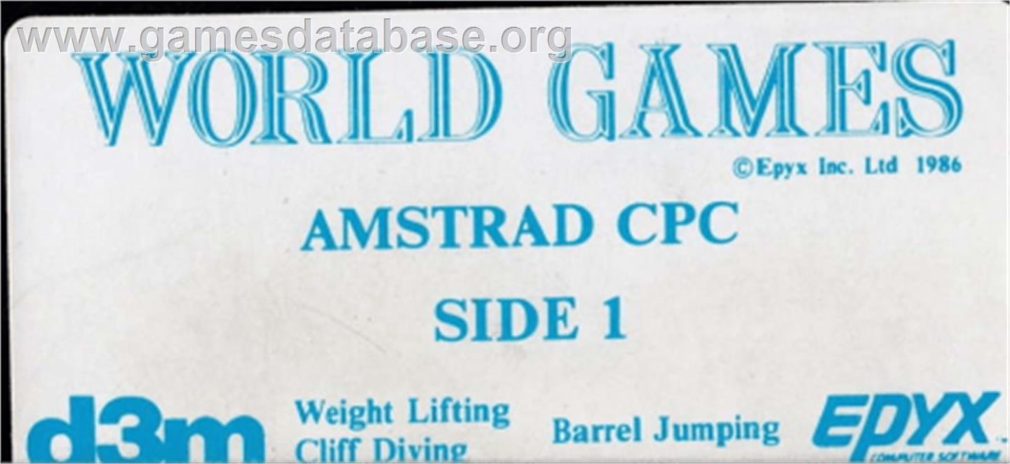 World Games - Amstrad CPC - Artwork - Cartridge Top