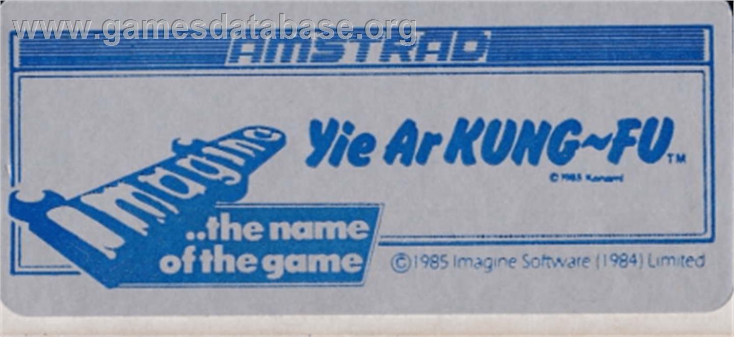 Yie Ar Kung-Fu - Amstrad CPC - Artwork - Cartridge Top