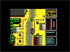 In game image of 007: Licence to Kill on the Amstrad CPC.
