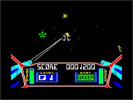 In game image of 3D Starstrike on the Amstrad CPC.