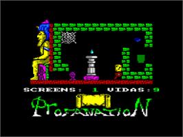 In game image of Abu Simbel Profanation on the Amstrad CPC.
