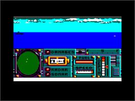 In game image of Advanced Destroyer Simulator on the Amstrad CPC.