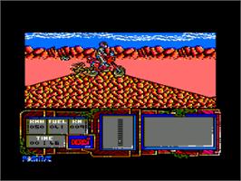 In game image of African Trail Simulator on the Amstrad CPC.