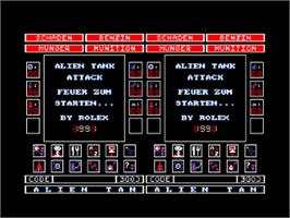 In game image of Alien Tank Attack on the Amstrad CPC.