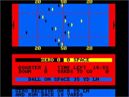 In game image of American Football on the Amstrad CPC.