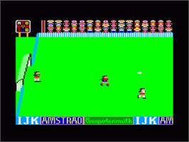 In game image of Amsoccer on the Amstrad CPC.