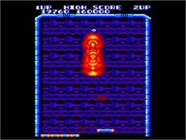 In game image of Arkanoid on the Amstrad CPC.