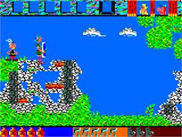 In game image of Asterix and the Magic Cauldron on the Amstrad CPC.