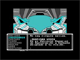 In game image of Aventura Espacial on the Amstrad CPC.