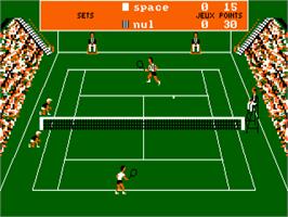 In game image of Balle De Match on the Amstrad CPC.
