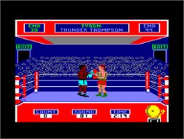 In game image of Barry McGuigan World Championship Boxing on the Amstrad CPC.